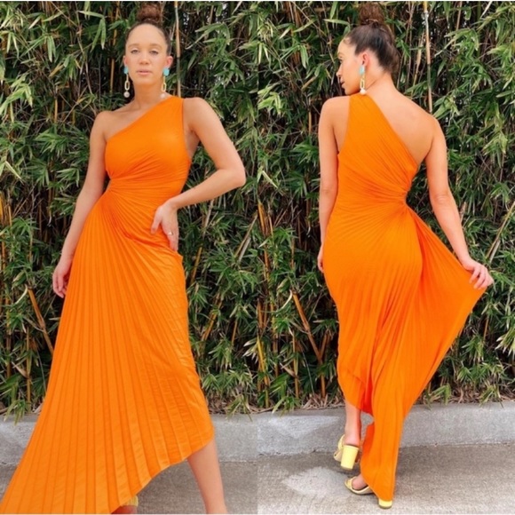 A.L.C. Delfina Dress in Citrus Orange in Size 2 - Picture 8 of 16